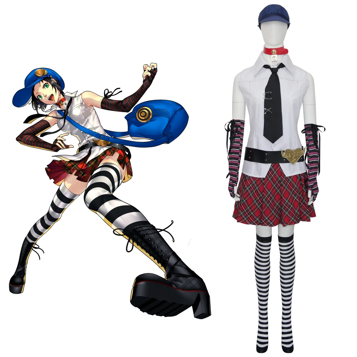 

Marie Cosplay Costume Anime Game Velvet Room Protagonist Mariko Kusumi Schoolgirl Outfit Dress