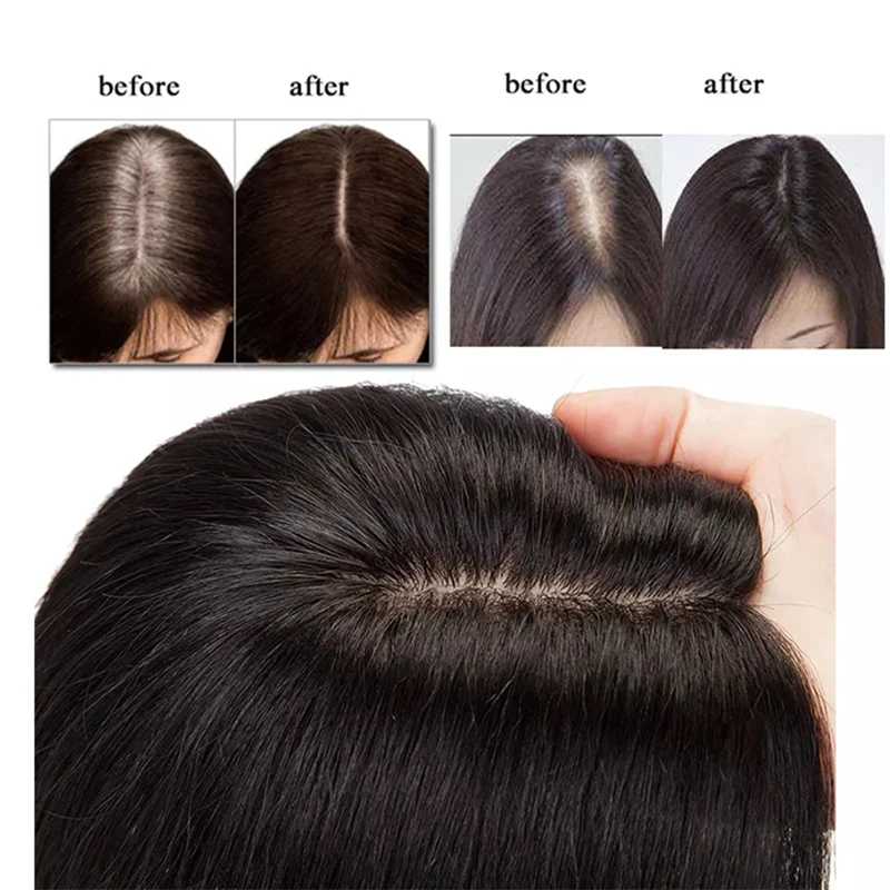 Hot Sell China Wig Silk Base Indian Real Remy Human Hair Extensions Topper Silk Base for Women