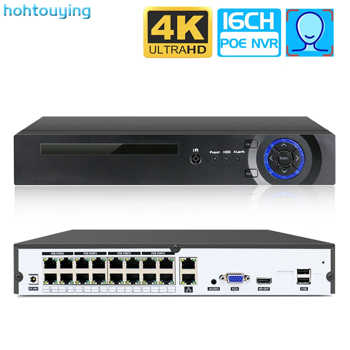 

8CH 4K 8MP H.265 PoE NVR Recorder For HD 3MP 4MP 5MP PoE IP Camera Face Detection 48V ONVIF Video Surveillance XMEYE APP