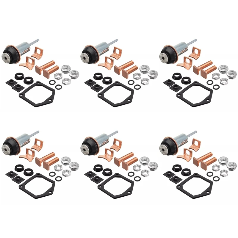 6X Universal Motor Starter Solenoid Repair Rebuild Kit Plunger Contacts Set For Toyota Subaru Honda