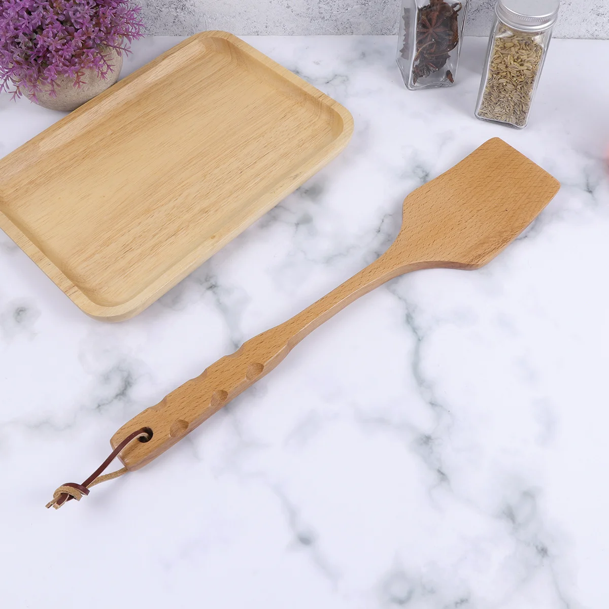 

High Quality Beech Wood Cooking Shovel Sturdy Wooden Kitchen Shovel for Cooking Mixing Use in Catering Restaurant Food Shops