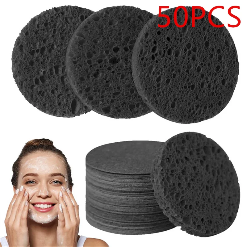 5/10/20/50PCS Black Compress Face Wash Puff Sponge Face Wash Puff Foaming Face Puff Cosmetic Puff Face Cleansing Sponge ﻿