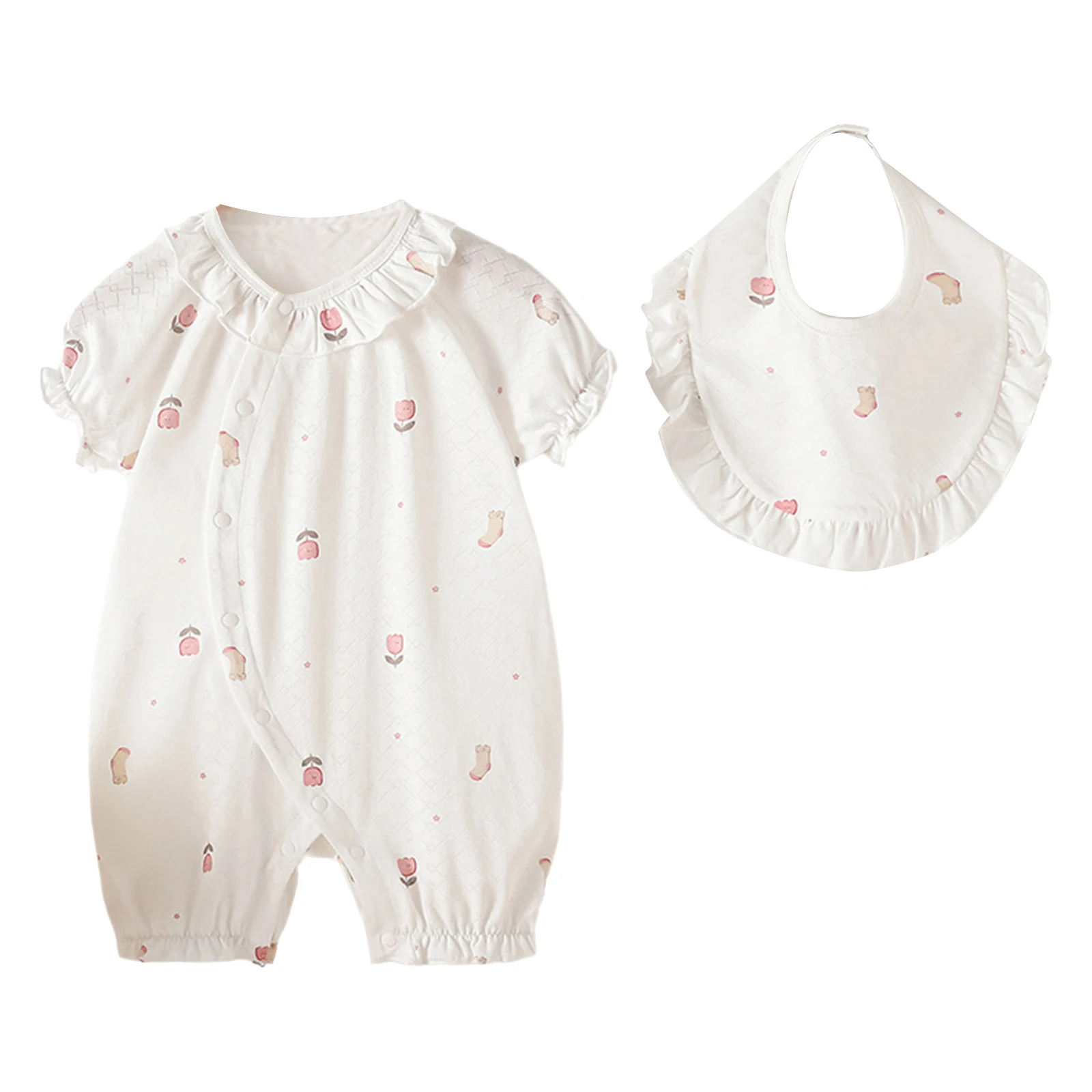 

Летний повседневный комбинезон для девочек с милым принтом, на пуговицах, из тонкого хлопка, для повседневной носки дома, пляжа, отпуска, фотосессий