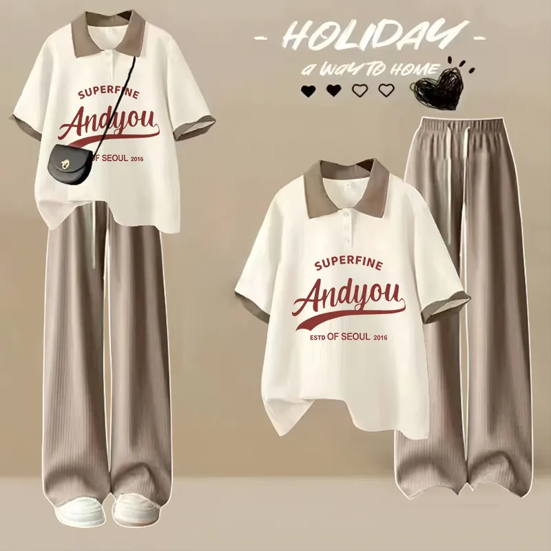 

Summer Japanese Loose Polo Short-sleeved T-shirt Simple Sweet Cute Cartoon Printed Pullover Top Large size