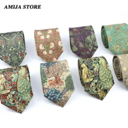 Cravates en soie Vintage pour hommes, cravate à fleurs de 8cm pour hommes, mariage, réunion d'affaires, impression douce, cadeaux