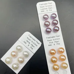 High Luster Natural Freshwater Pearls 2A 3A 4A 5A Cultured Loose Beads Round Beads Half Hole Pearl for Jewelry Making DIY