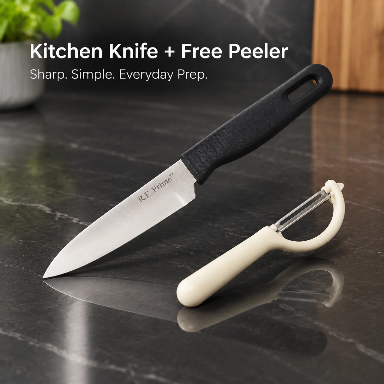 Japanese Style High Carbon Sharp Stainless Steel Chef's Knife, Multipurpose Utility Knife For Meat, Fish,With Free Peeler