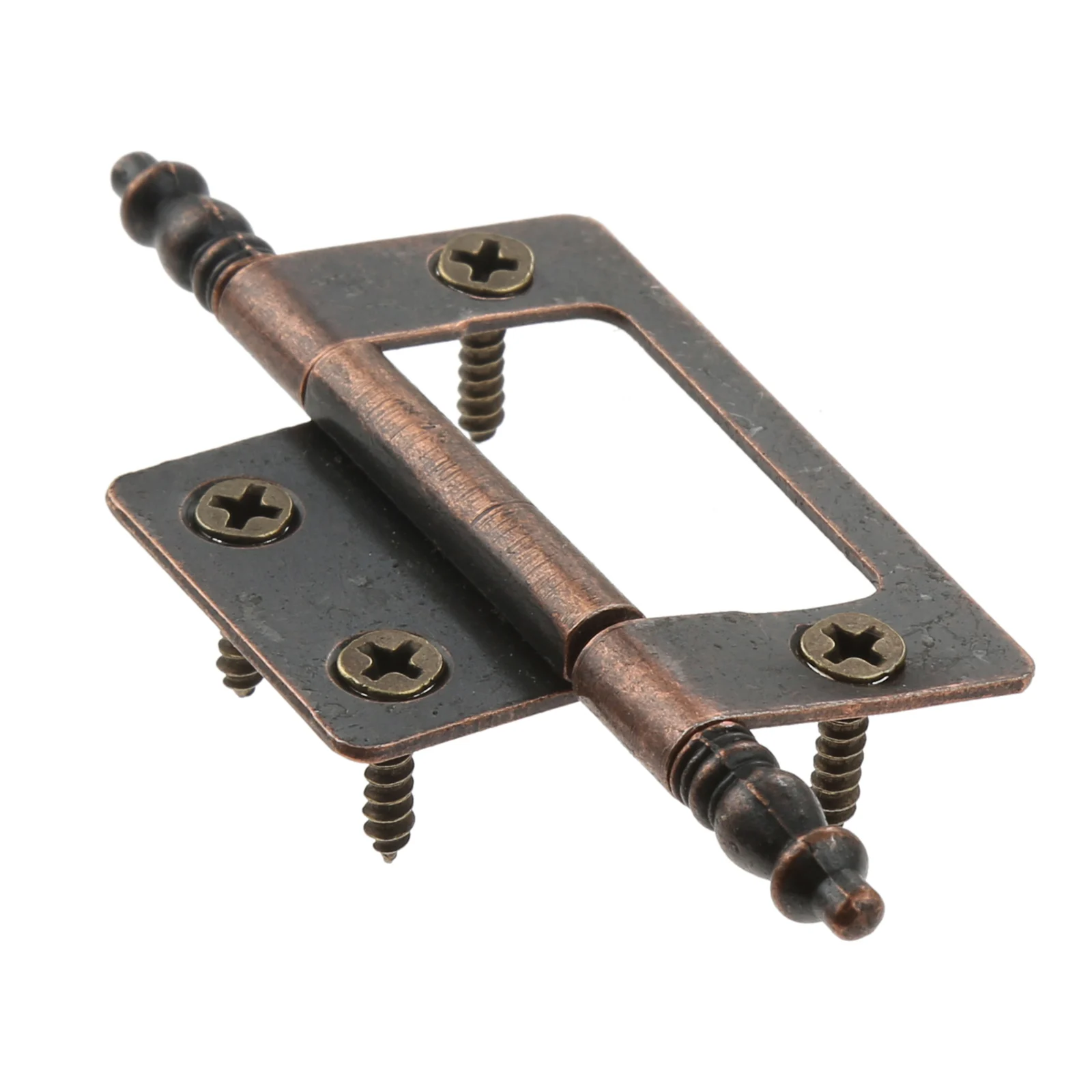 2Pcs Antique Bronze Crown Head Hinges Furniture Fittings w/ Screws 6 Holes Jewelry Gift Box Decorative Hinge for Cabinet 83*24mm