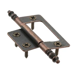 2Pcs Antique Bronze Crown Head Hinges Furniture Fittings w/ Screws 6 Holes Jewelry Gift Box Decorative Hinge for Cabinet 83*24mm
