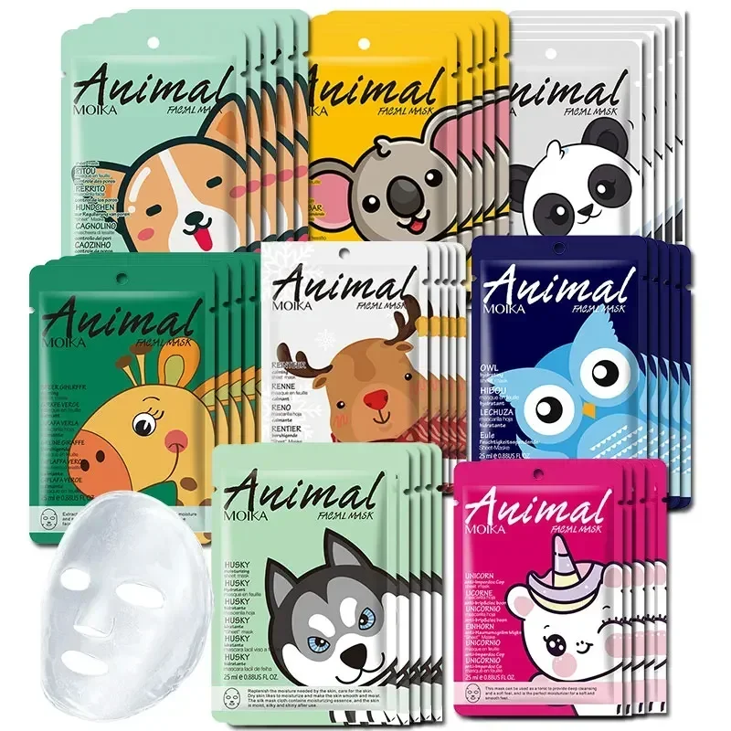 Masque facial hydratant pour animaux, lot de 16 pièces, anti-déformable, anti-âge, soins pour la peau, collagène, acide hyaluronique