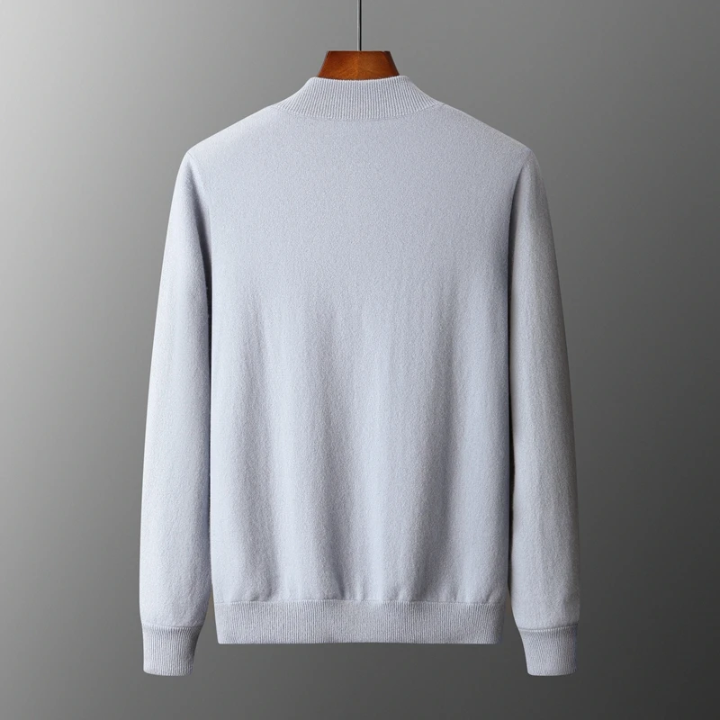 Men's 100% Cashmere Thickened Double-Sided Wear Zipper Cardigan Casual Warm Sweater Autumn Winter Classic Business Jackets Tops