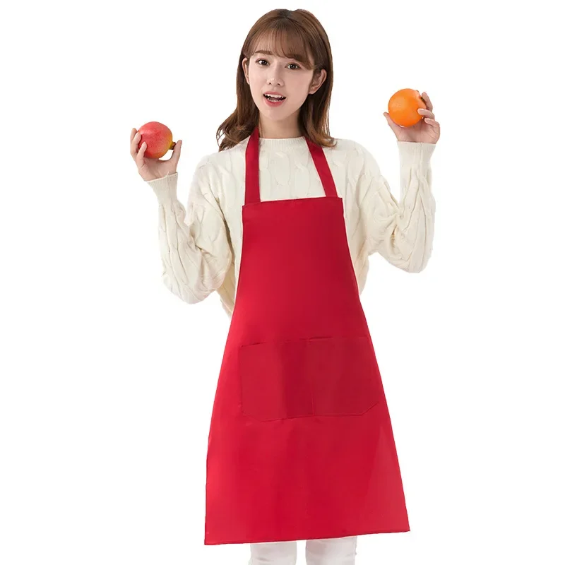 Waterproof and Oil-proof Polyester Apron Home Kitchen Restaurant Back Kitchen Hotel Canteen Apron Length 70CM Wide 60CM