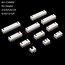 20/50pcs XH2.54 Connector 2.54MM Pitch Male Pin Header 2P/3P/4P/5P/6P/7P/8P/9P/10P/11P/12P Straight Needle For Pcb Board XH