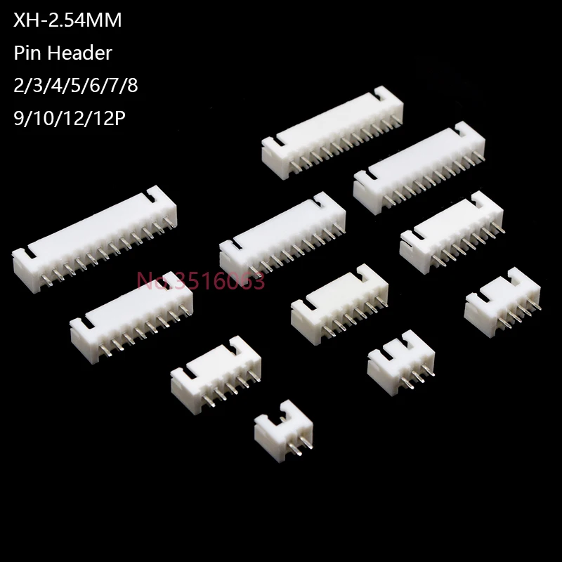 20/50szt XH2.54 Złącze 2.54MM Męskie złącze pinowe 2P/3P/4P/5P/6P/7P/8P/9P/10P/11P/12P Prosta igła do płytki drukowanej XH