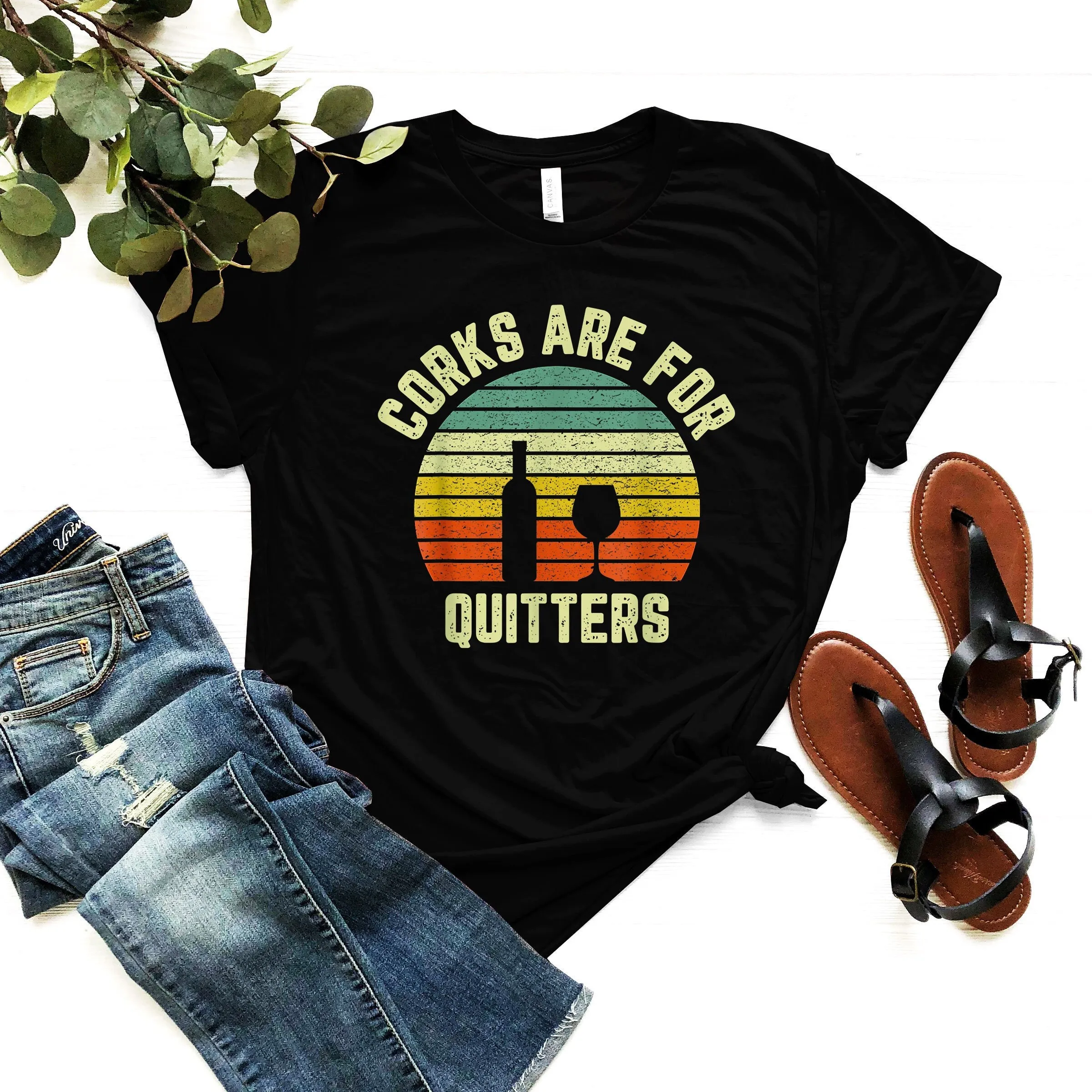 

Corks are For Quitters T Shirt Wine Lover Clothing Winery Trip Tasting Outfit Drink Apparel Group Drinking
