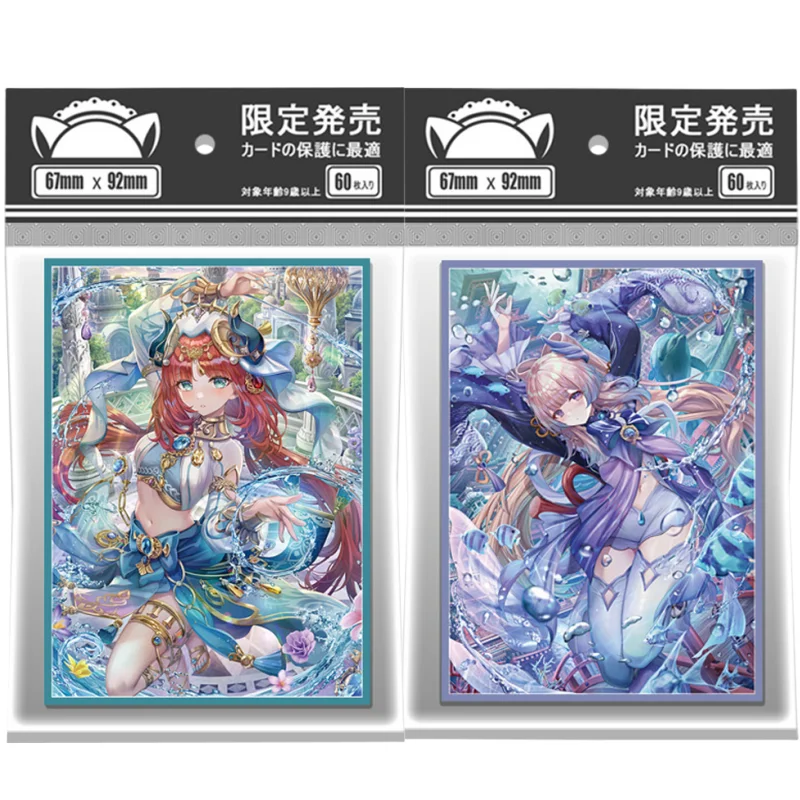 60Pcs/Set Genshin Impact Cards Sleeve Nilou Kokomi Anime Game Characters Normal Version Colorful DIY Toy Cards Protective Cover