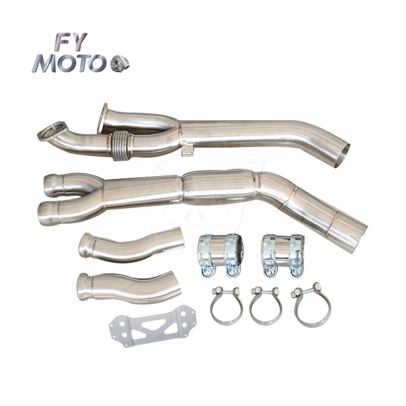 For b mw S58 G80 G82 M3 M4 2020+ Midpipe 3.5inch Two Piece Design Resonated with Brace