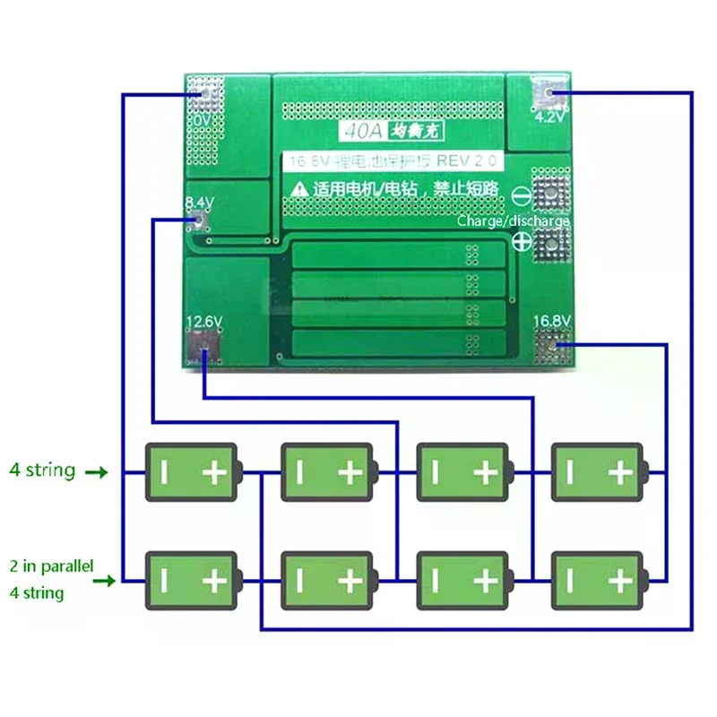 3S 4S 40A 60A Li-ion Lithium Battery Charger Protection Board 18650 BMS For Drill Motor 11.1V 12.6V/14.8V 16.8V Enhance Balance - view 4