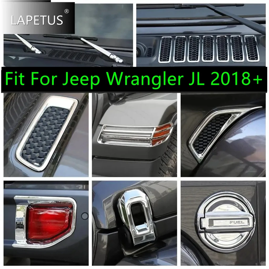 

Shiny Auto Rear Fog Lights / Window Wiper Outlet Cover Trim Decoration Fit For Jeep Wrangler JL 2018 - 2022 Exterior Accessories