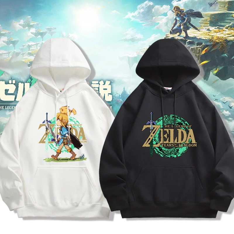 Uniqlo-Sudadera con capucha de algodón para hombre y mujer, prenda de manga larga con estampado del reino de las lágrimas de la leyenda de Zelda, Top de verano