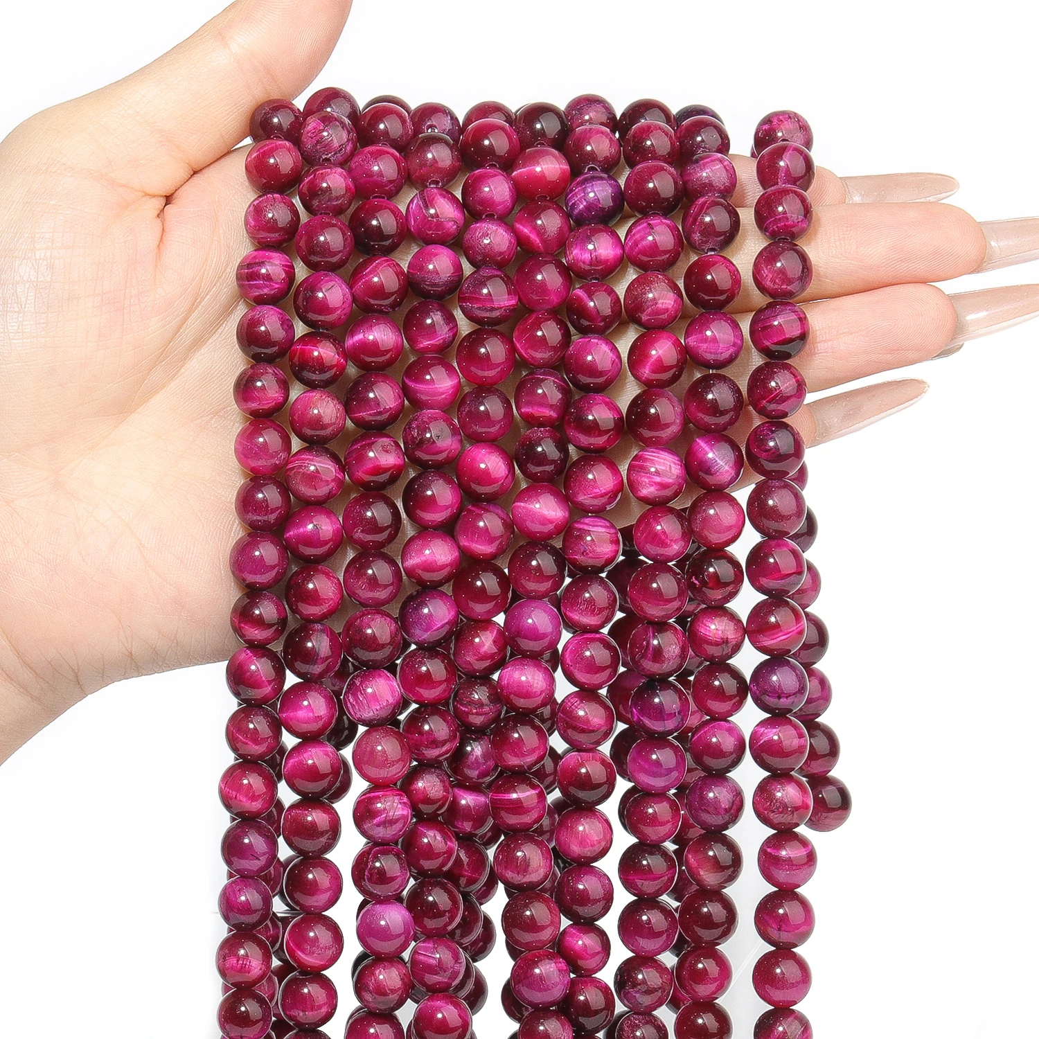 4/6/8/10/12mm Natural Stone Agate Tiger Eye Quartz Beads Round Loose Beads For Jewelry Making DIY Bracelets Accessories 15\'\'