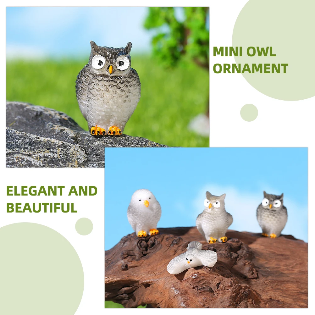 

12 Pcs Mini Garden Owl Figurines Moss Micro L scape Desktop Resin Statues Small Animal Models Home Decor Accessories