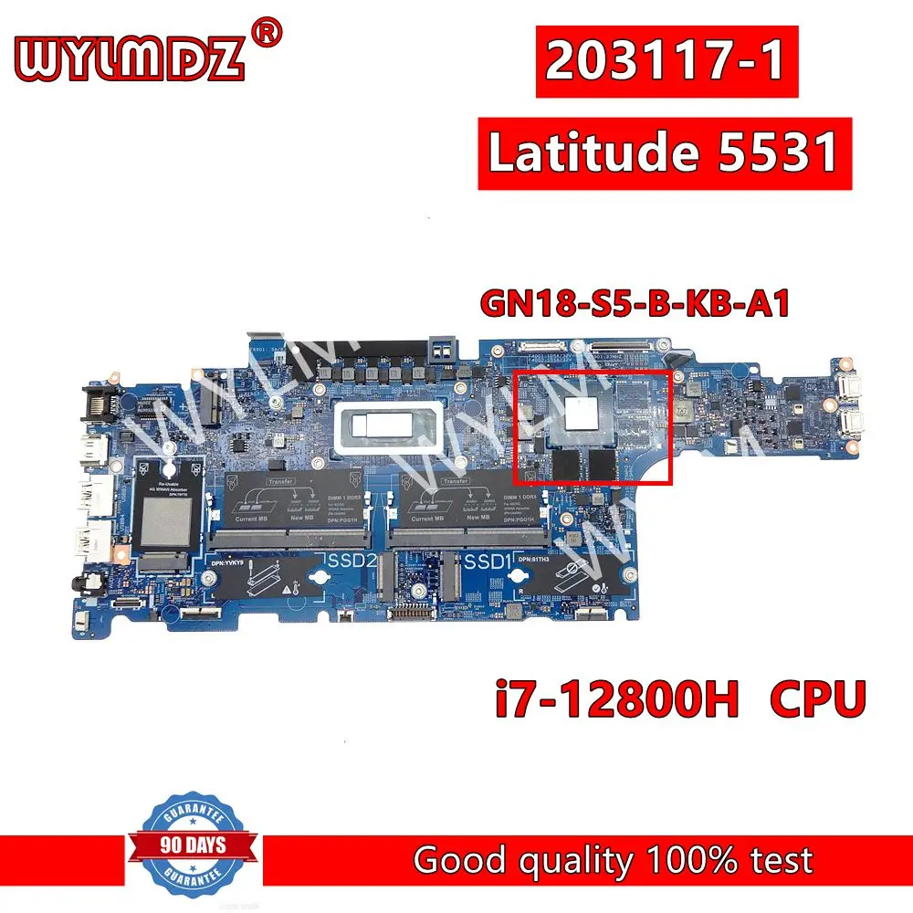 

203117-1 i7-11850H CPU GN18-S5-B-KB-A1 материнская плата для ноутбука Dell Latitude 5531 материнская плата для ноутбука CN 08 RMI/ч 8 rм/ч тест OK