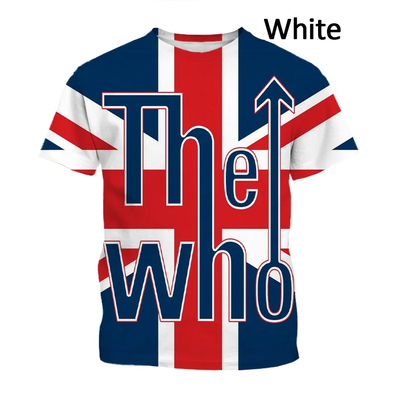 New Fashion Harajuku Rock Band The Who Men's 3d Printed T-shirt Summer Casual Round Neck Short-sleeved Unisex Sports T-shirt Top