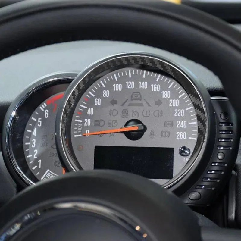 

True carbon fiber decorative ring for the inner frame of the tachometer on the dashboard of BMW MINI R55/56 car