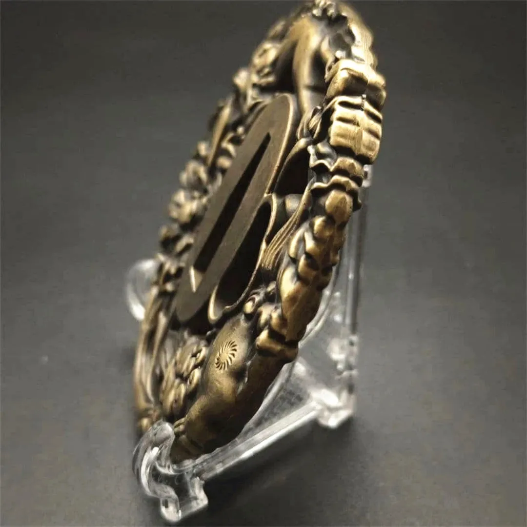 Tsuba Alloy Guard Fierce Lion Tsuba with Flower Design For Japanese sword katana HandGuard Accessory