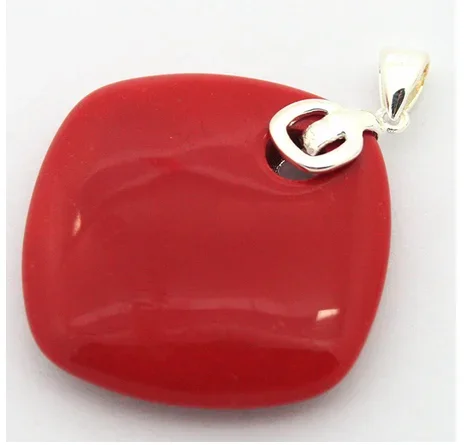 

Elegant 35x35MM Red Coral Pendant for valentine's day gift Wind women