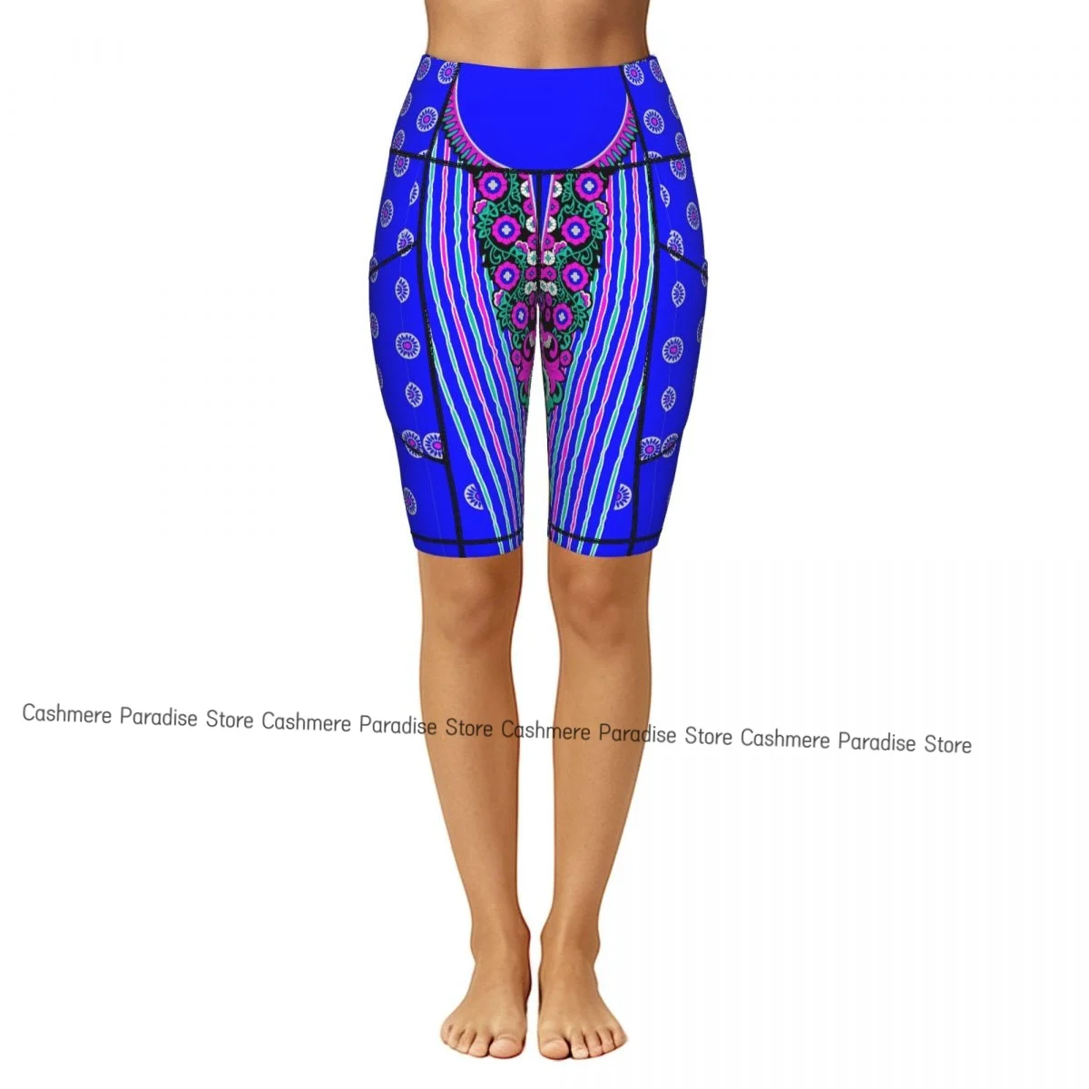 Double Pocket Sports Shorts Women Elastic Slim Luxurious   Shorts Gym Exercise Running High Waist Yoga Fitness Shorts