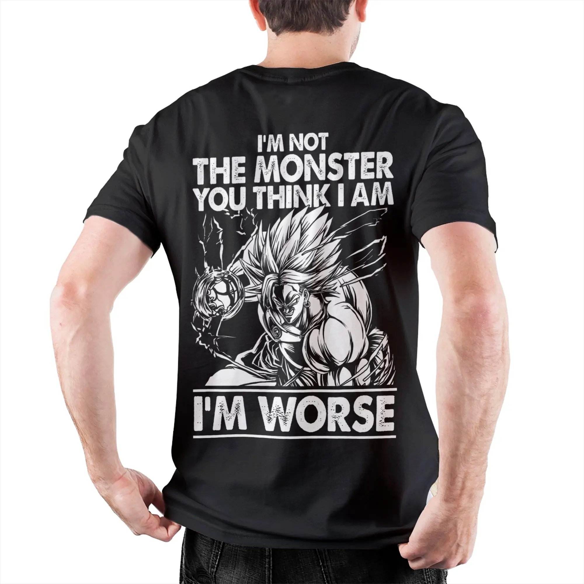 Camiseta Dragon Ball Super Saiyan Broly para Homens e Mulheres, 100% Algodão, Roupas de Lazer, Camisetas de Manga Curta com Gola Redonda, Tamanhos Gra