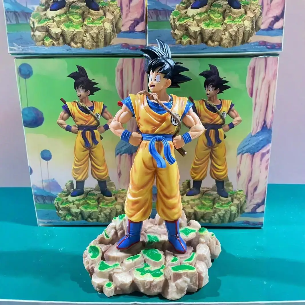 

Dragon Ball Saiyan Monkey King Figure 30cm Standing on Flying Cloud with Stick Crossed Hands Collectible Scale Model Toy
