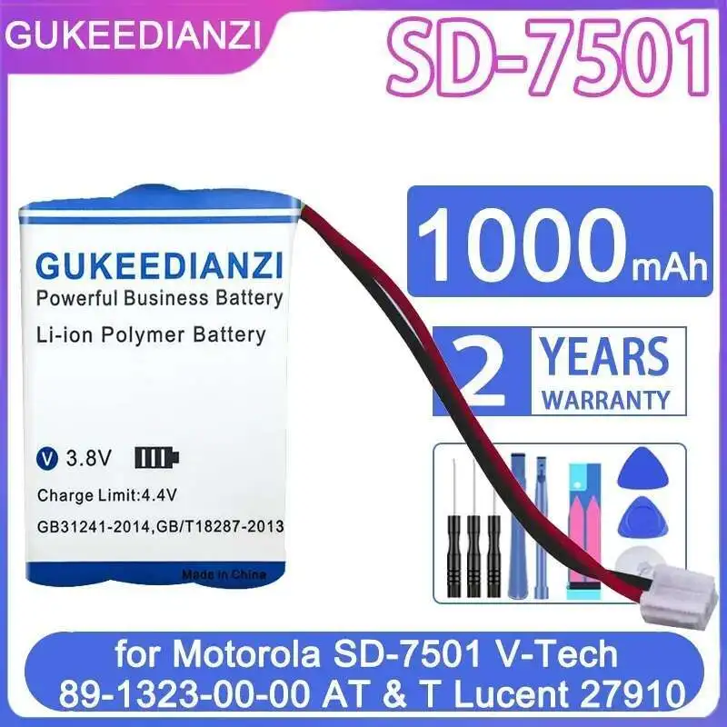 

1000Mah Cordless Home Phone Battery For Motorola SD-7501 V-Tech 89-1323-00-00 AT & T Lucent 27910 Long Lasting