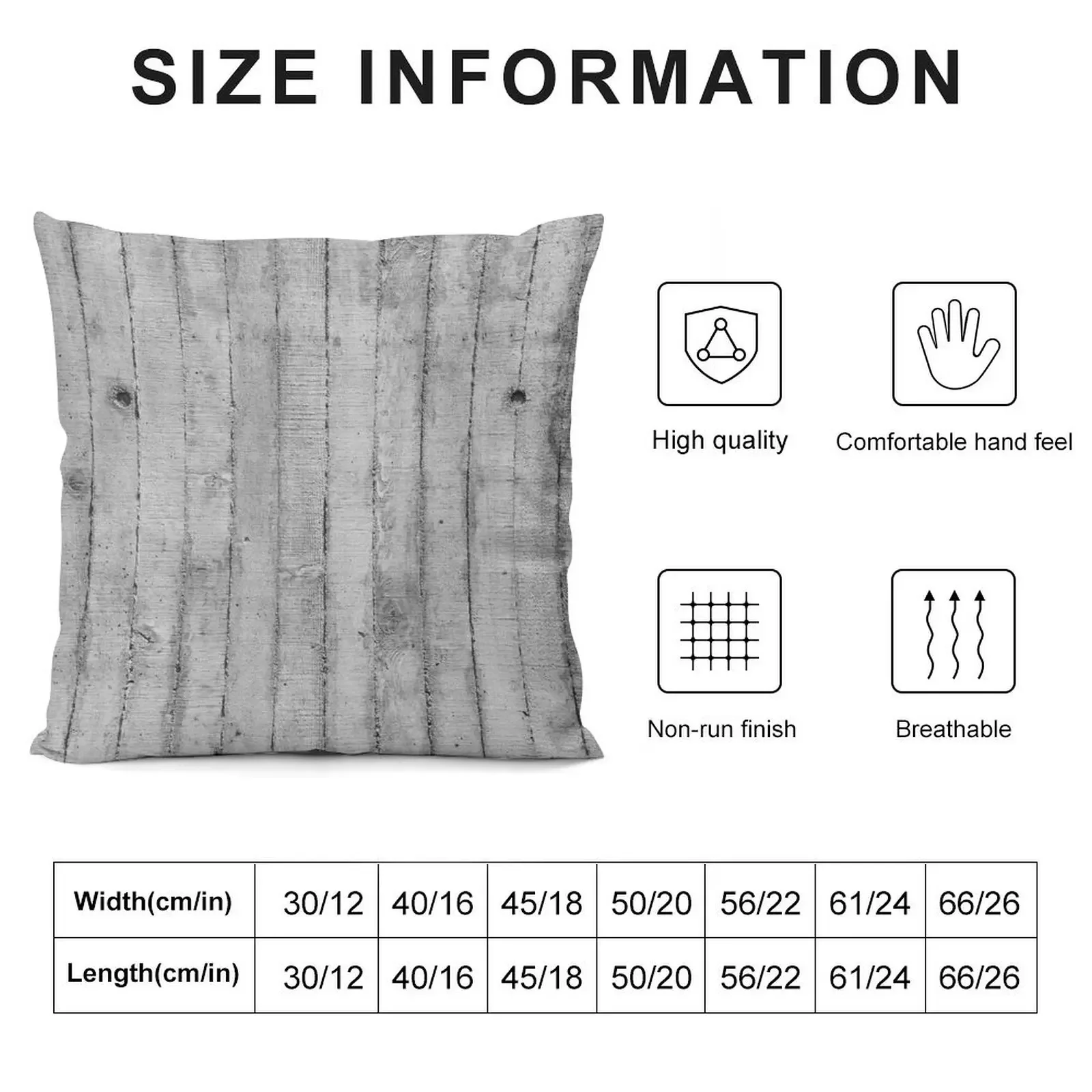 Off Form Concrete Texture, vertical Throw Pillow Pillow Case Pillowcases Cushion Covers Sofa pillow