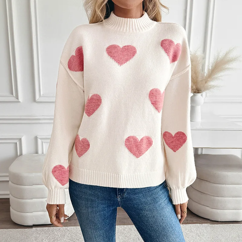 

New Love Sweater for Autumn and Winter 2025 Fresh and Sweet Long Sleeve Hooded Sweater for Women