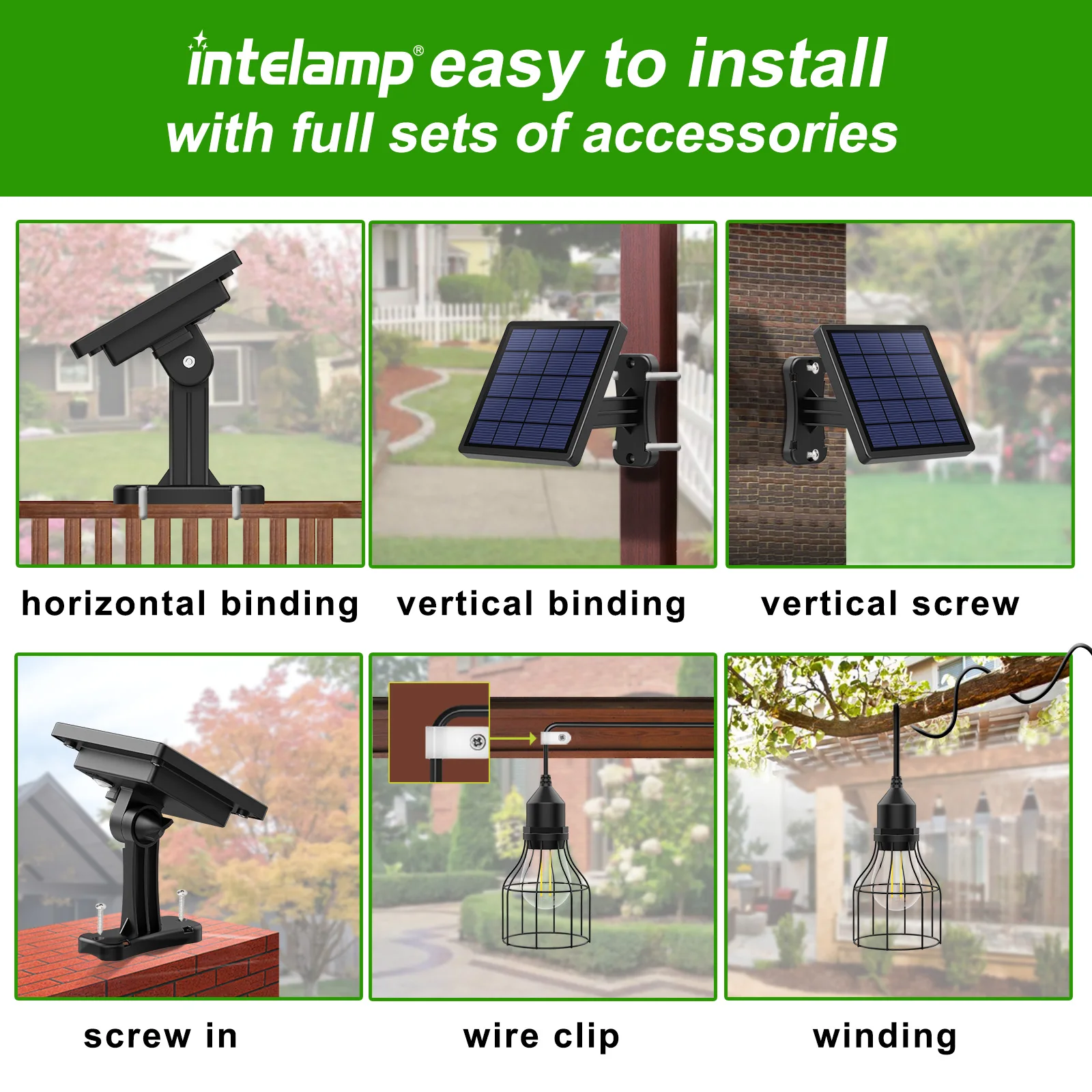 INTELAMP Solar Pendant Light Outdoor Solar Lights Waterproof Camping Lights Outdoor Solar Lights For Sheds, Barns, Courtyards