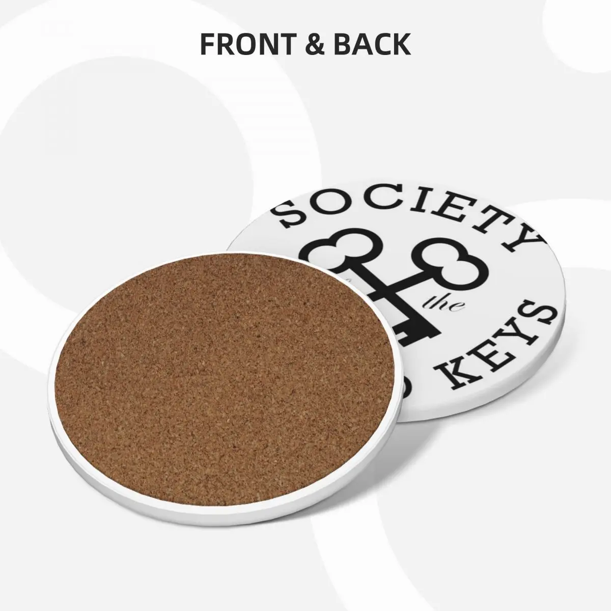 Society of the Crossed Keys Ceramic Coasters (Set of 4) set cute cute set cute kitchen table decoration and accessories Coasters