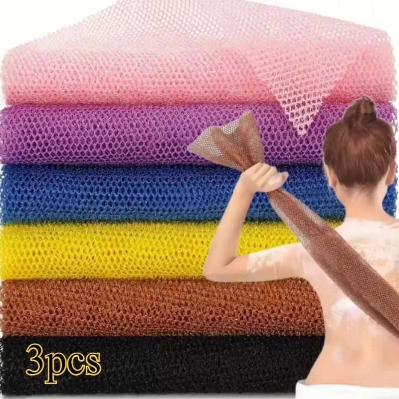 

3pcs Vibrant African Bath Balls – Dead Skin Removing Sponges with Long Net, Ideal for Daily Skin Smoothing (Net Bath Balls）
