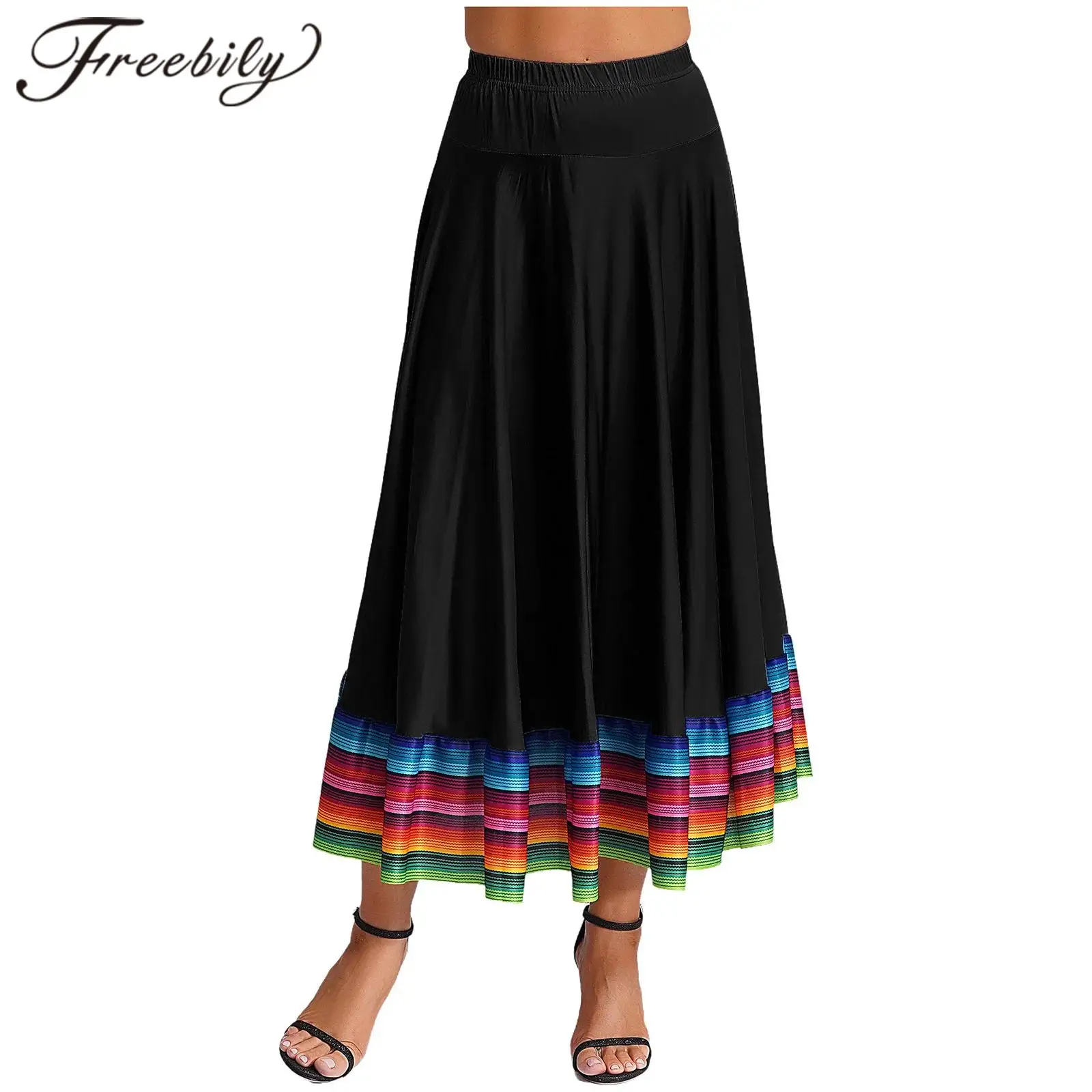 

Женская юбка для фламенко, танцевальная юбка для народных танцев, карнавальный костюм, испанский костюм для танца с бойцами на бойнях, танго, вальса, фольклорного танца, костюм для выступлений