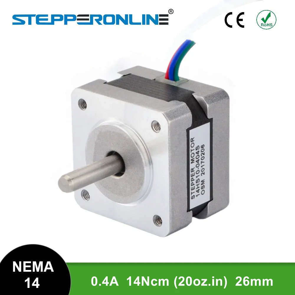 Nema 14 Stepper Motor 14Ncm (20oz.in) 1.8deg Bipolar 4-wires 2 Phase Stepper Motor 0.4A 35x35x26mm for DIY 3D Printer CNC XYZ