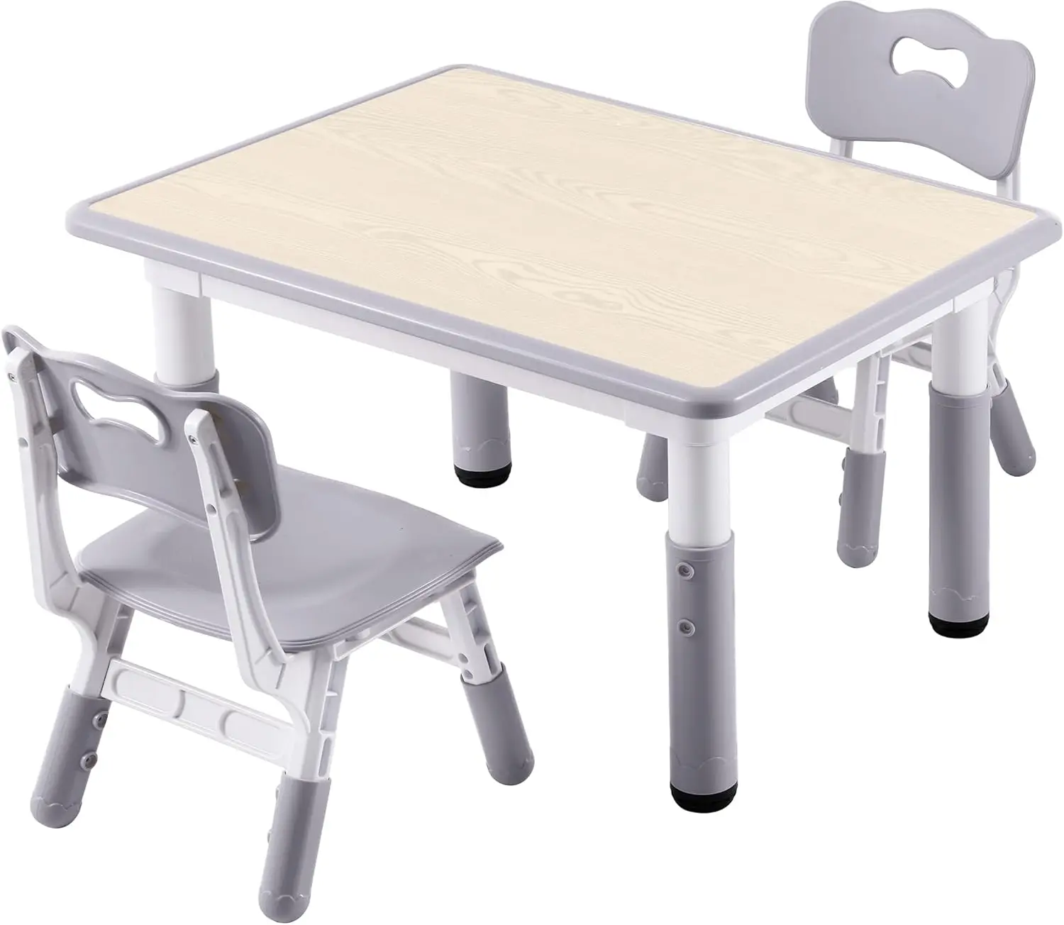 

Kids Study Table and Chairs Set, Height Adjustable Toddler Table and Chair Set for Kids Ages 3-8, 31.5" L x 23.6" W Graffiti Des