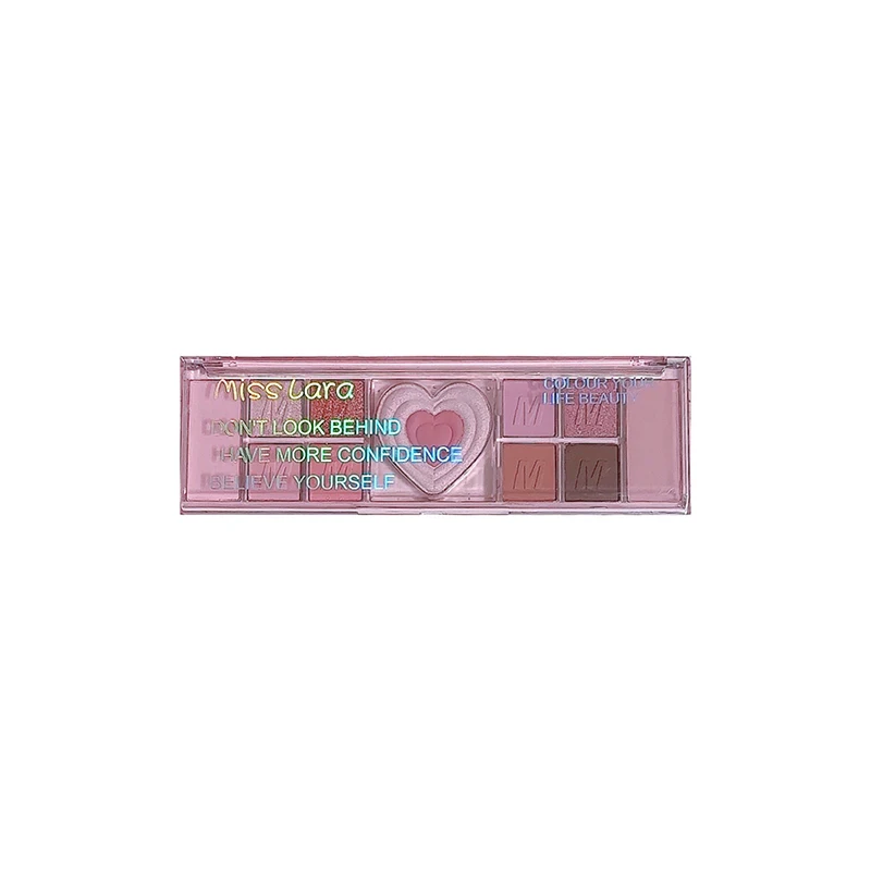 Paleta de sombras de ojos, colores versátiles naturales, delicados, lisos, de larga duración, no mancha, maquillaje de ojos cosmético, rosa, corazón de amor, nuevo