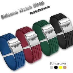 Silicone Wristbelt Rubber Watchband for Casio Quick Release Strap 18mm/20mm/22mm/24mm Universal Men Bracelet for Seiko for Rolex