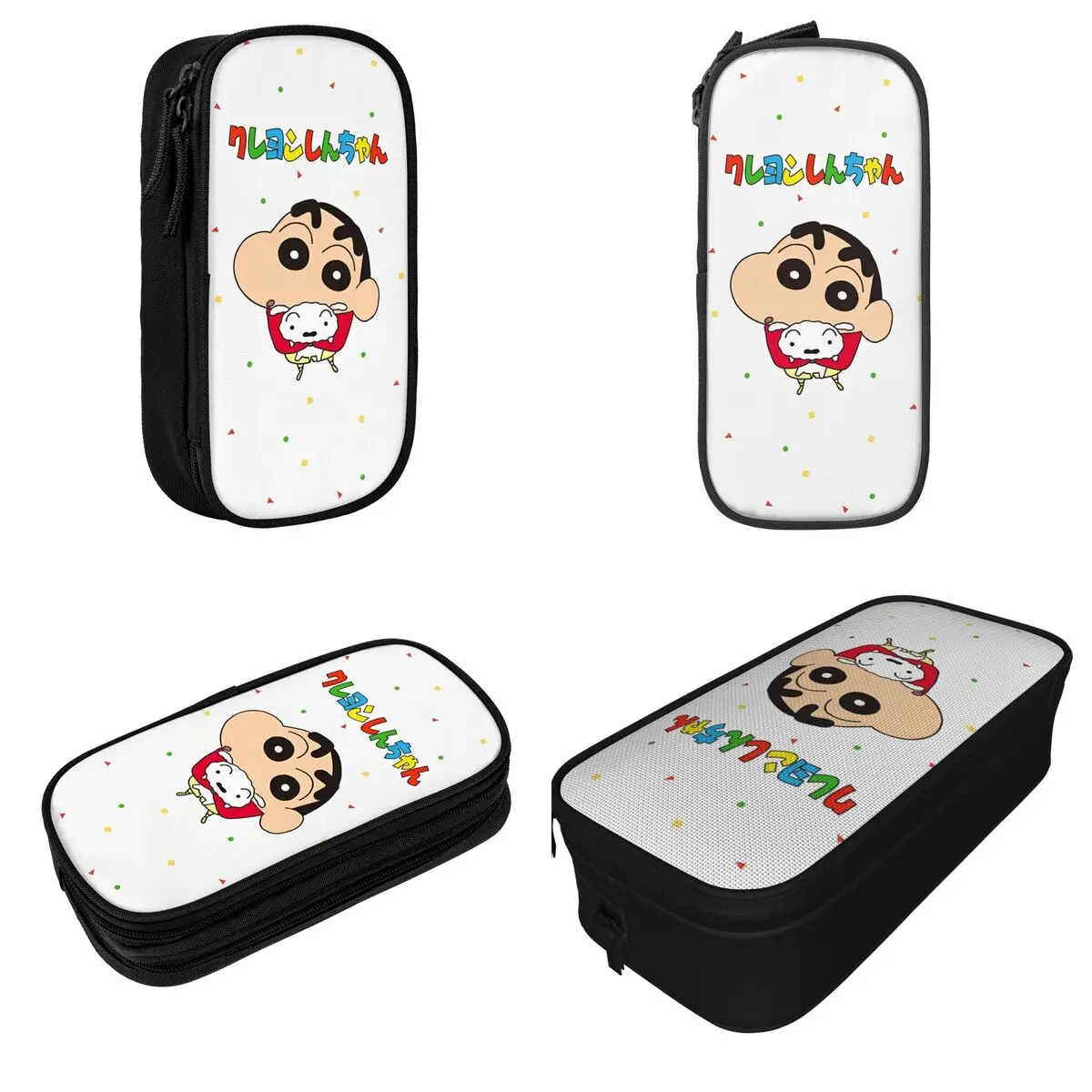 New Crayon Shin-chan Nohara Shiro Pencil Cases Anime Pencilcases Pen Holder Large Storage Bags Students School Zipper Stationery