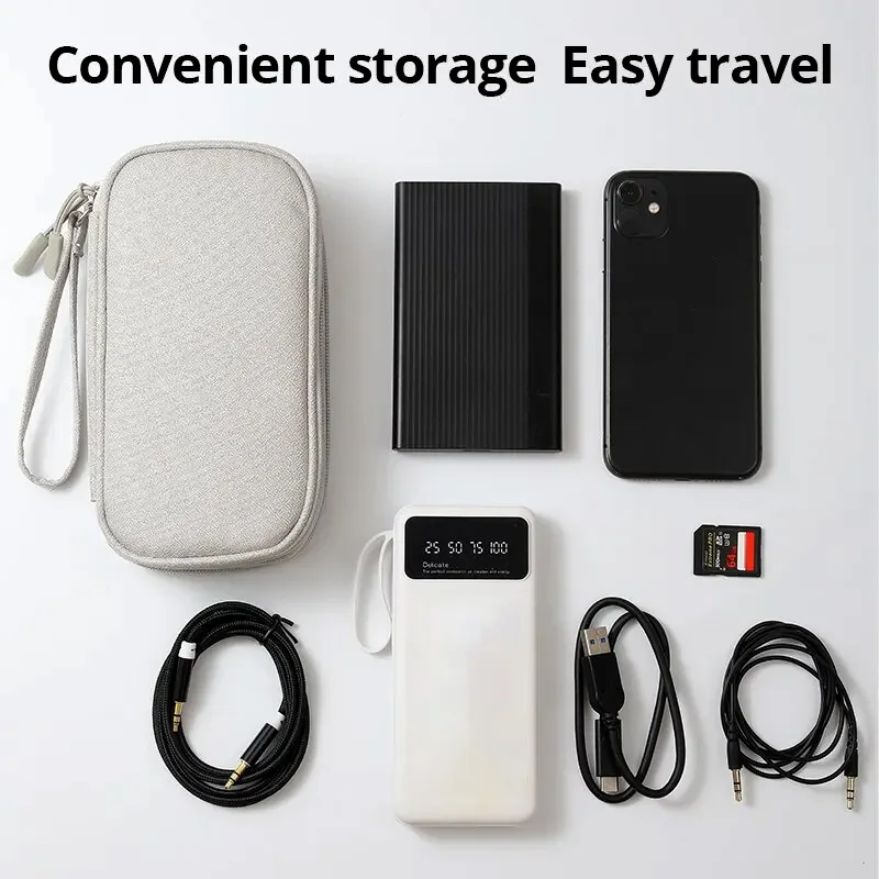 NEW Travel Organizer Bag USB-Cable Storage Organizers Pouch Carry Case Portable Waterproof Double Layers Storage Bags Cable Cord