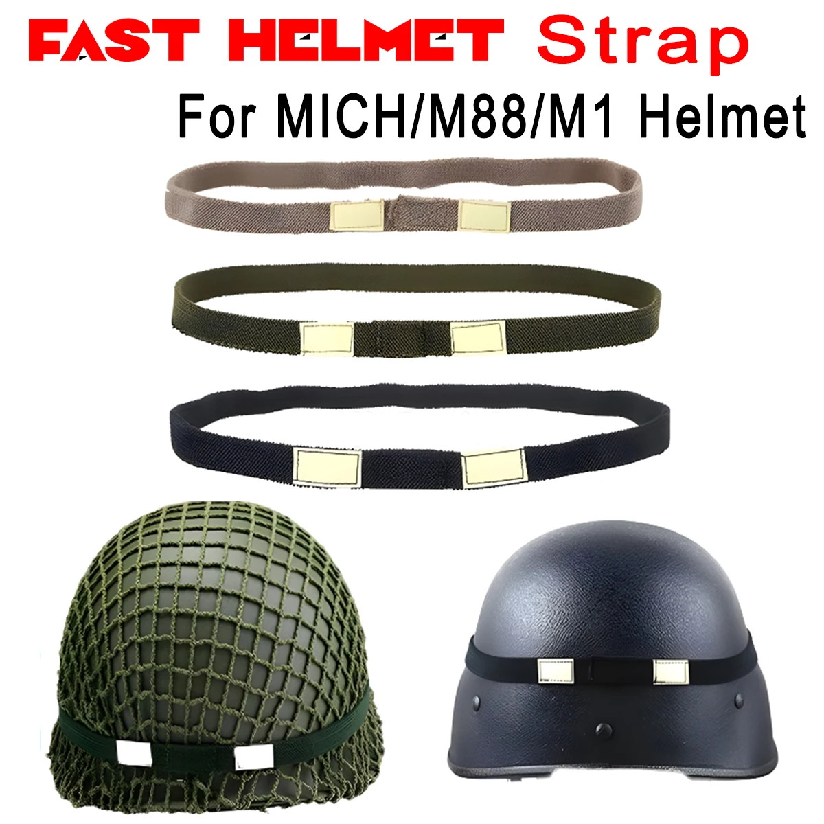 Tactical Helmet Strap Reflective Elastic Band for  M1 M88 MICH Helmet Strap Outdoor Combat Hunting Accessories