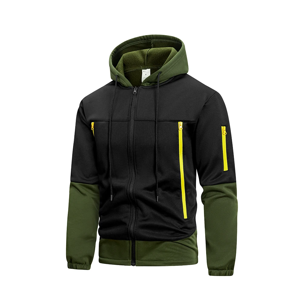 

Men's Color-Blocked Fleece-Lined Jacket Warm And Windproof for Autumn and Winter Suitable for Sports Training and Camping