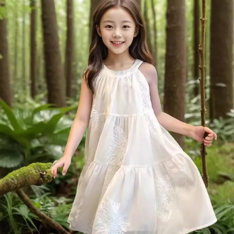 New Summer Dress for Girls Kids Sleeveless Child Girls Dresses Party Wedding Gown Kids Teenage Costume Clothes 10 11 12 Years